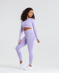 Power Seamless Long Sleeve Crop Top | Lilac