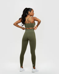 Power Seamless Sports Bra | Khaki