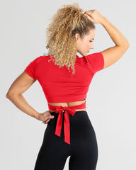 True Tie Crop Top | Red